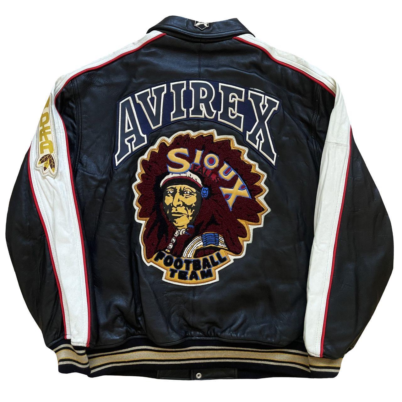 AVIREX FLYER'S ジャケット Avirex Flyers Leather Varsity Jacket 90's era | Depop