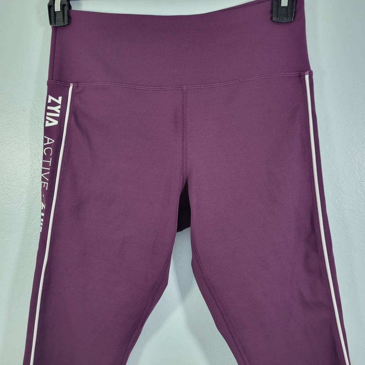 Zyia Purple metallic leggings 4 Size 4 Metallic - Depop