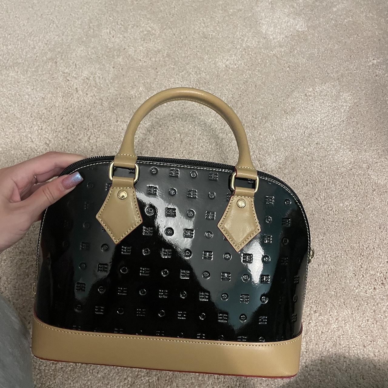 Louis Vuitton Women S Black And Tan Bag Depop