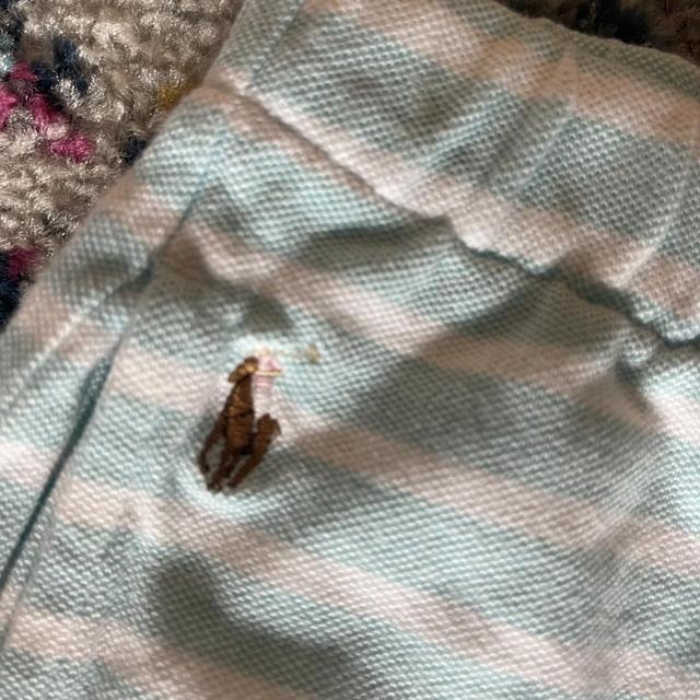 BABY BLUE & WHITE STRIPED POLO RALPH LAUREN SHORTS - Depop