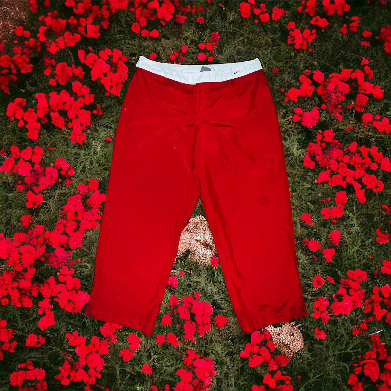 EARLY 2000s RED NIKE WINDBREAKER PANTS SIZE