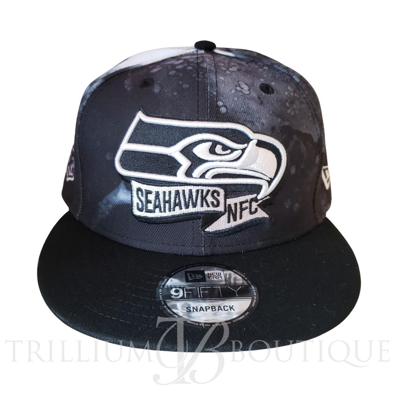 SEATTLE SEAHAWKS SIDELINE 9FIFTY SNAPBACK HAT - BLACK/ WHITE INK