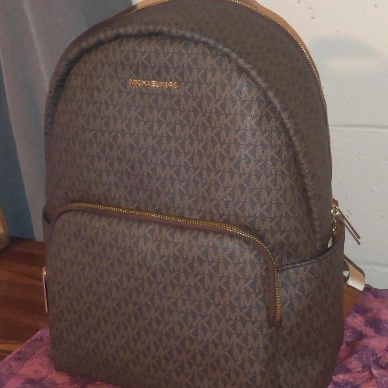 Michael Kors Erin large backpack with brown logo print - Michael