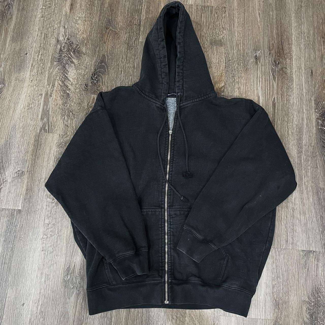 Brandy Melville black zip up!! - ONE SIZE worn in... - Depop