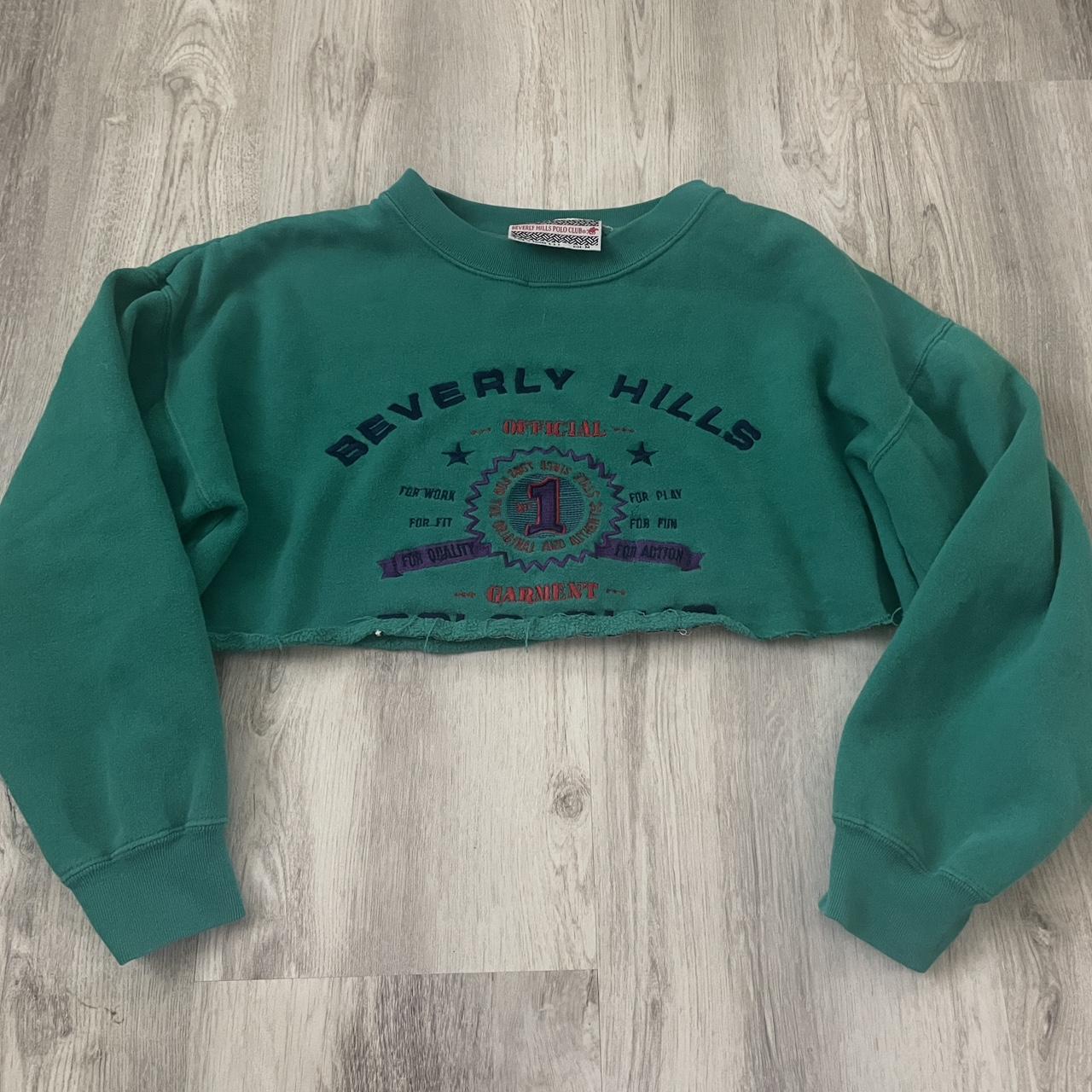 vintage cropped Beverly Hills polo club sweatshirt... - Depop