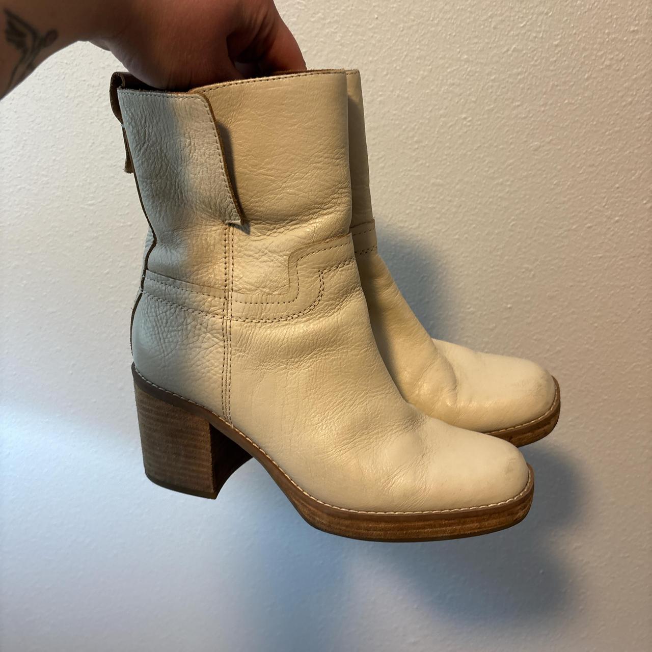 Franco Sarto Women's Ankle Boots Cream/White US – Cream and