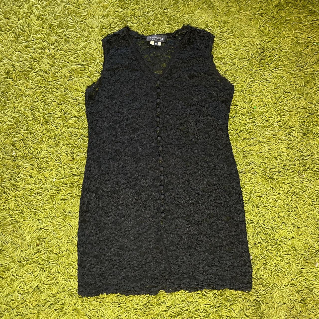 VTG Laundry by shelli segal black lace button down... Depop