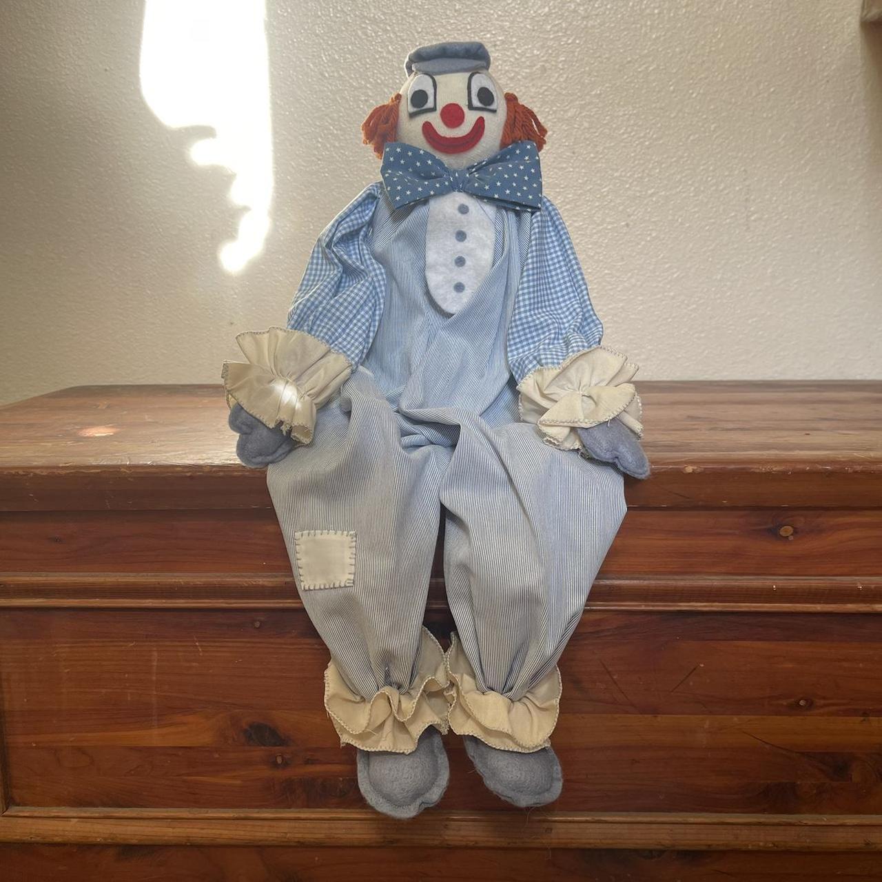 Antique Clown Doll Collector handmade pin stripe... Depop