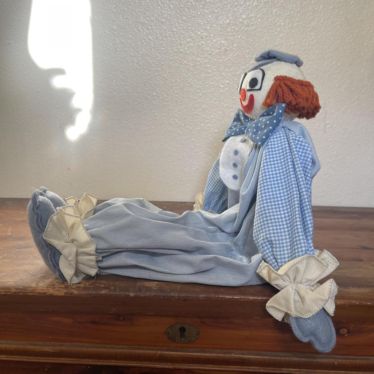 Antique Clown Doll Collector handmade pin stripe... Depop