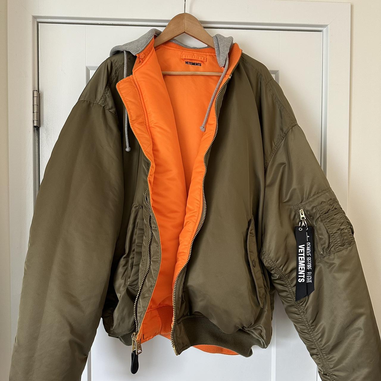 Vetements Alpha Industries Reversible Hooded Bomber... - Depop