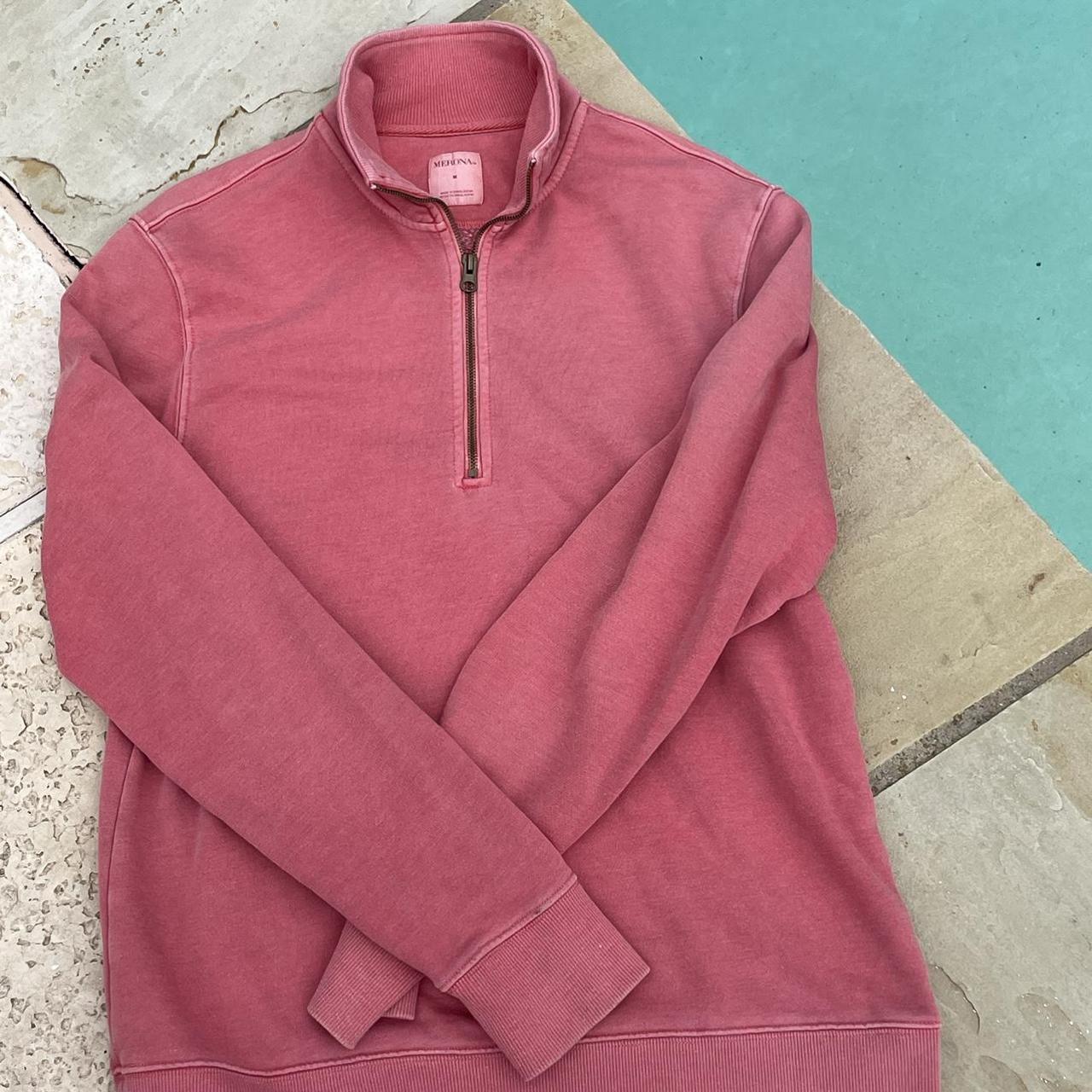 Pink/salmon sweater SIZE:M It's a basic 1/4 zip - Depop