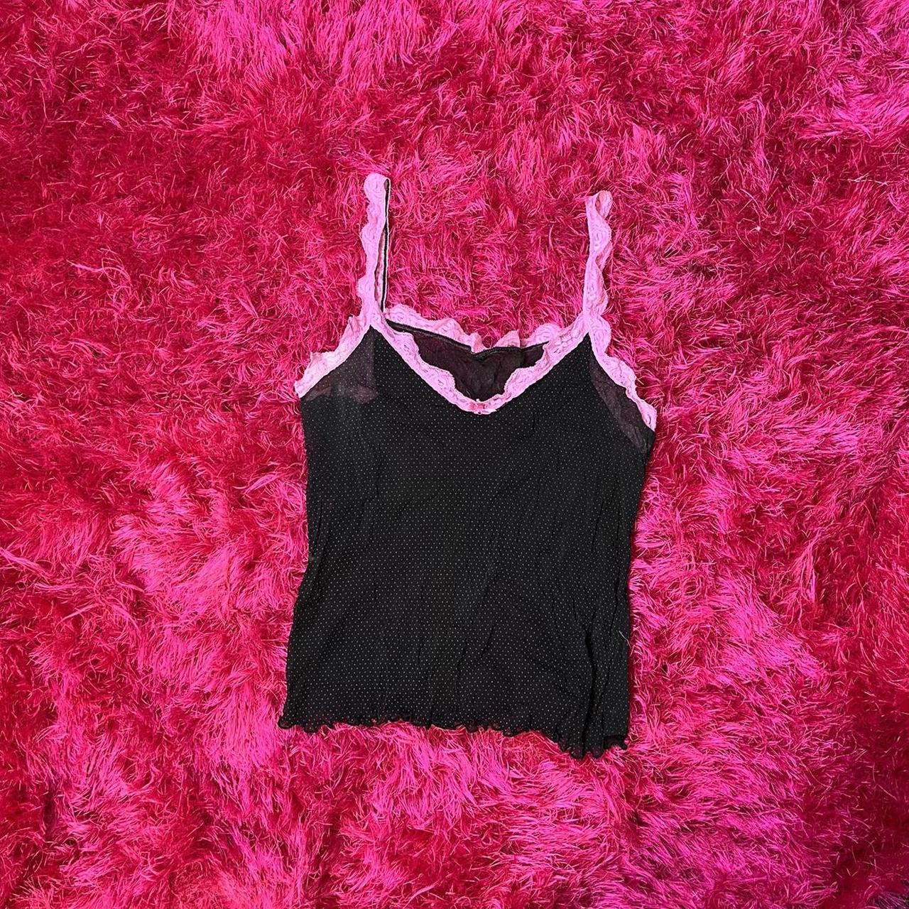 VS PINK black crop camisole M -Victoria's Secret - Depop