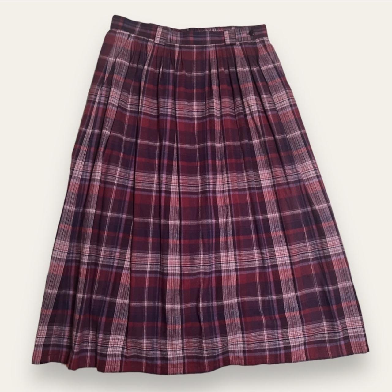 NWT Vintage ORVIS Purple Flannel Skirt, Size 18 Depop
