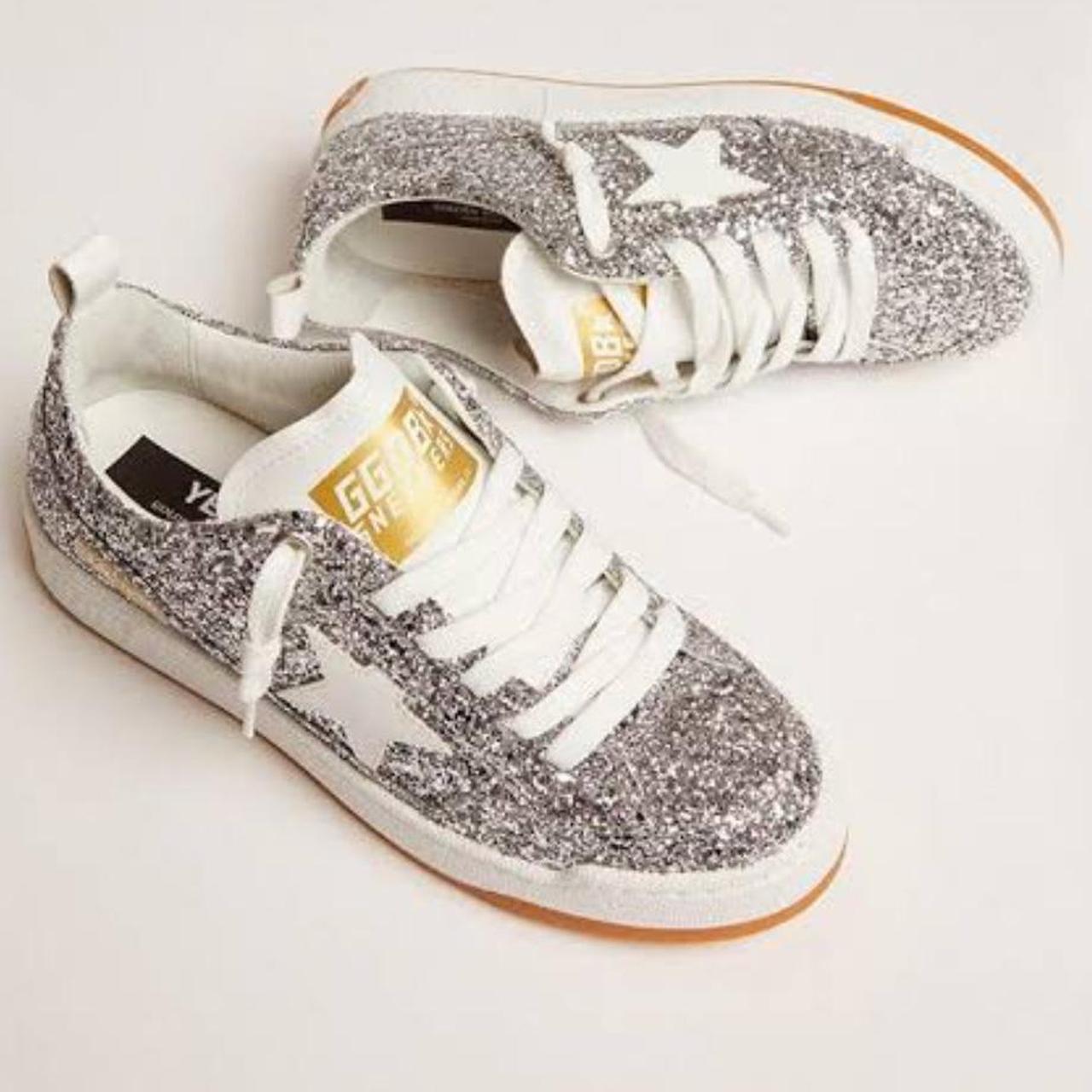 YEAH Golden Goose silver sparkly sneakers Great... - Depop
