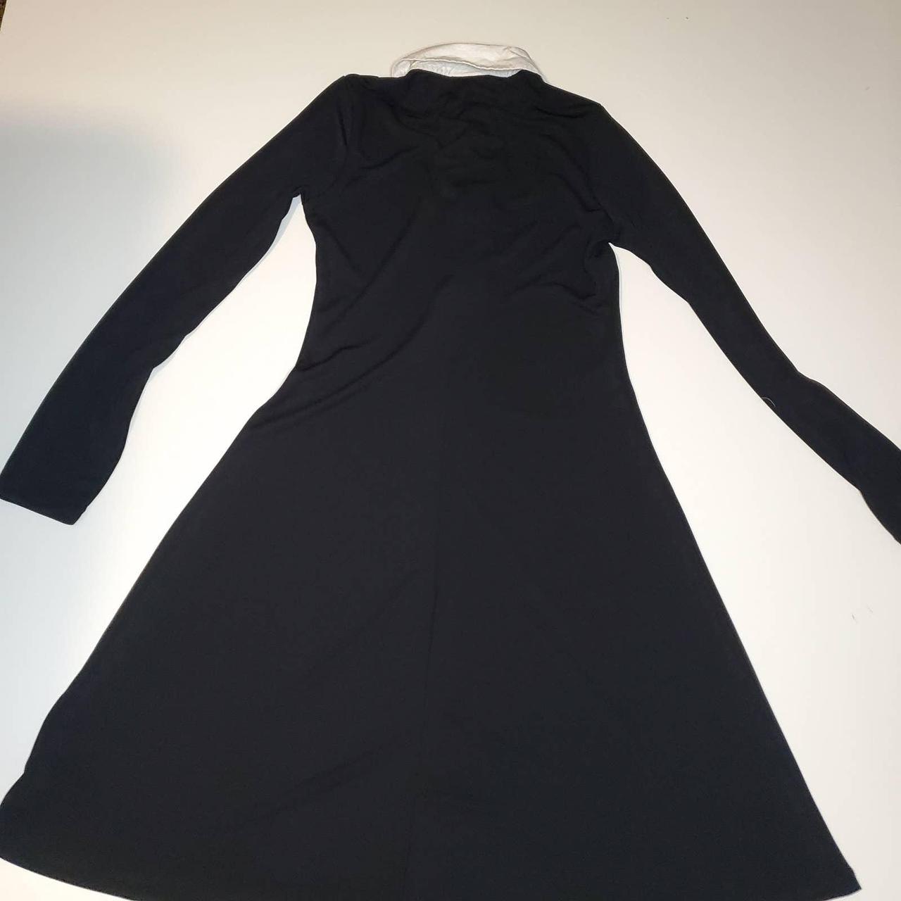 Black dress with white collar and neck line. This is... - Depop