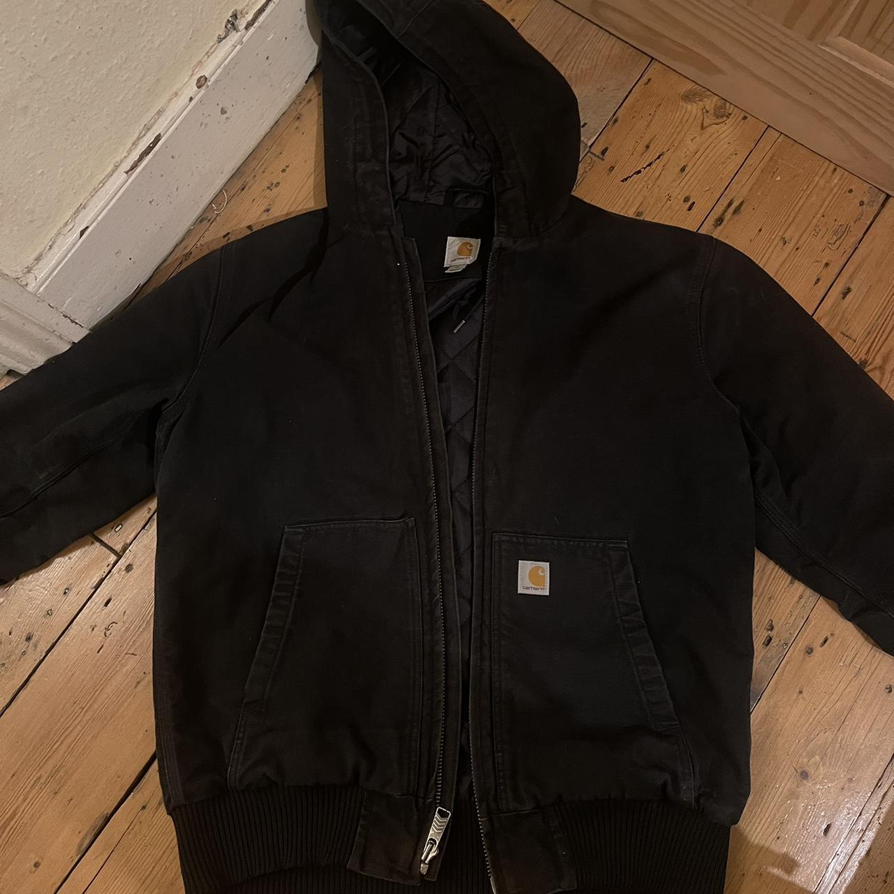Vintage black carharrt active jacket size medium - Depop