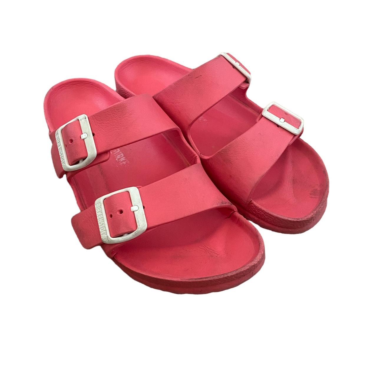 women’s pink rubber birkenstocks size 8. i used to... - Depop