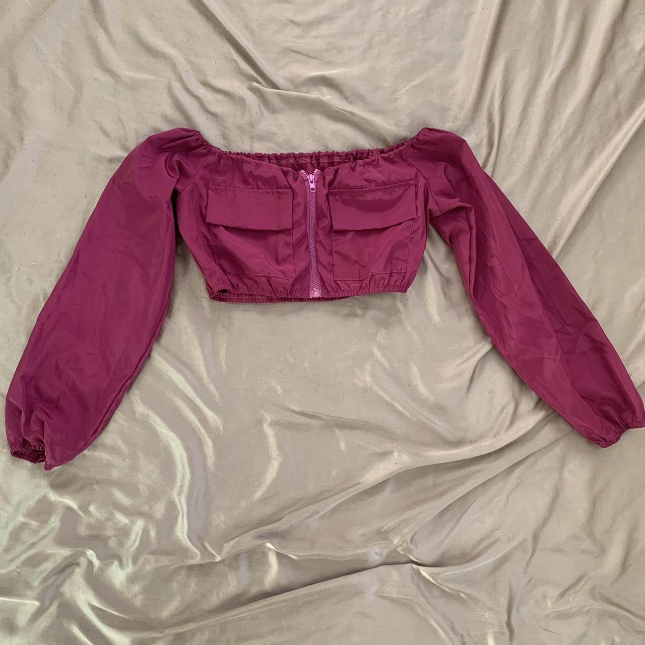 Off the Shoulder Cargo Cropped Top adjustable pull... - Depop
