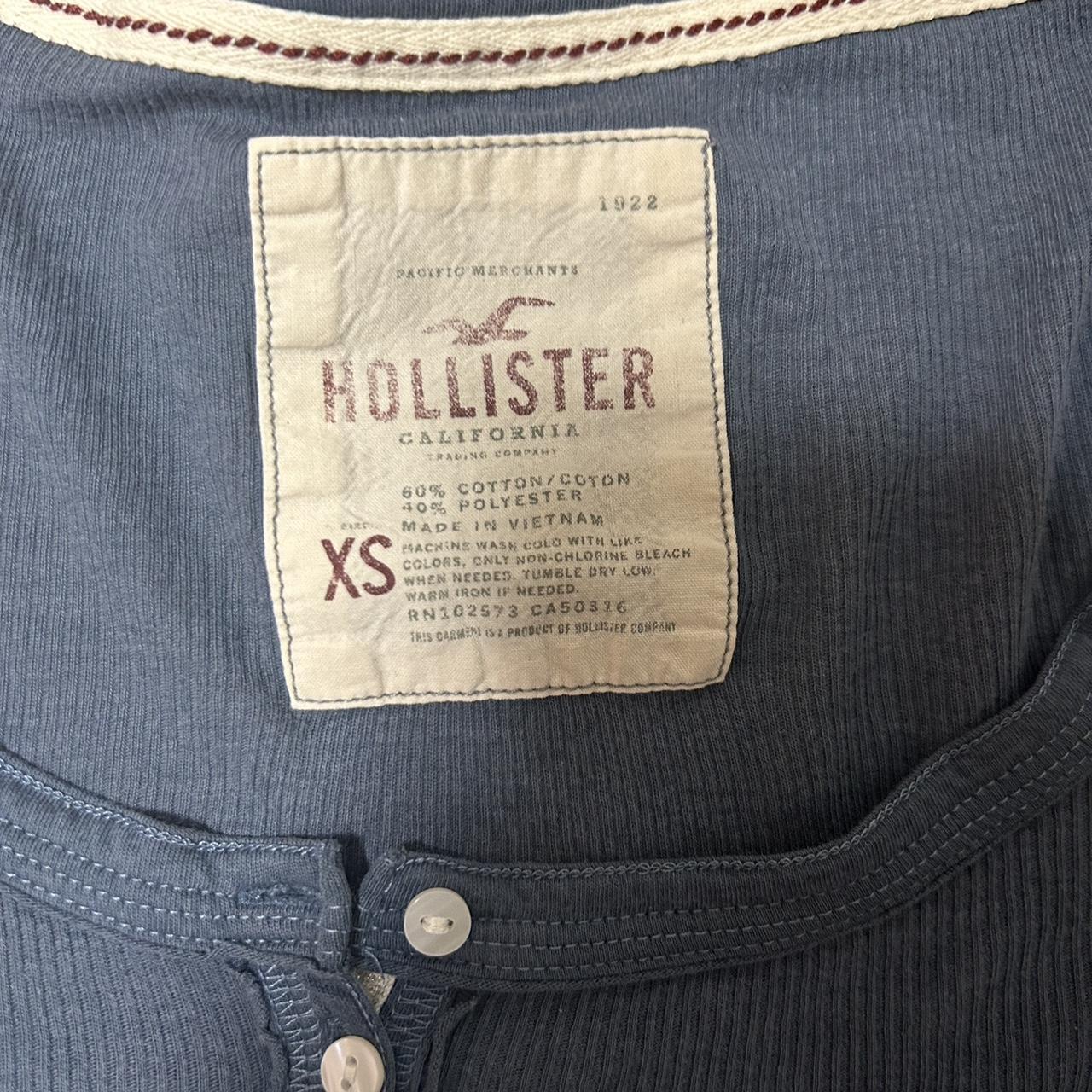 blue grey Hollister babydoll top - little hole near... - Depop