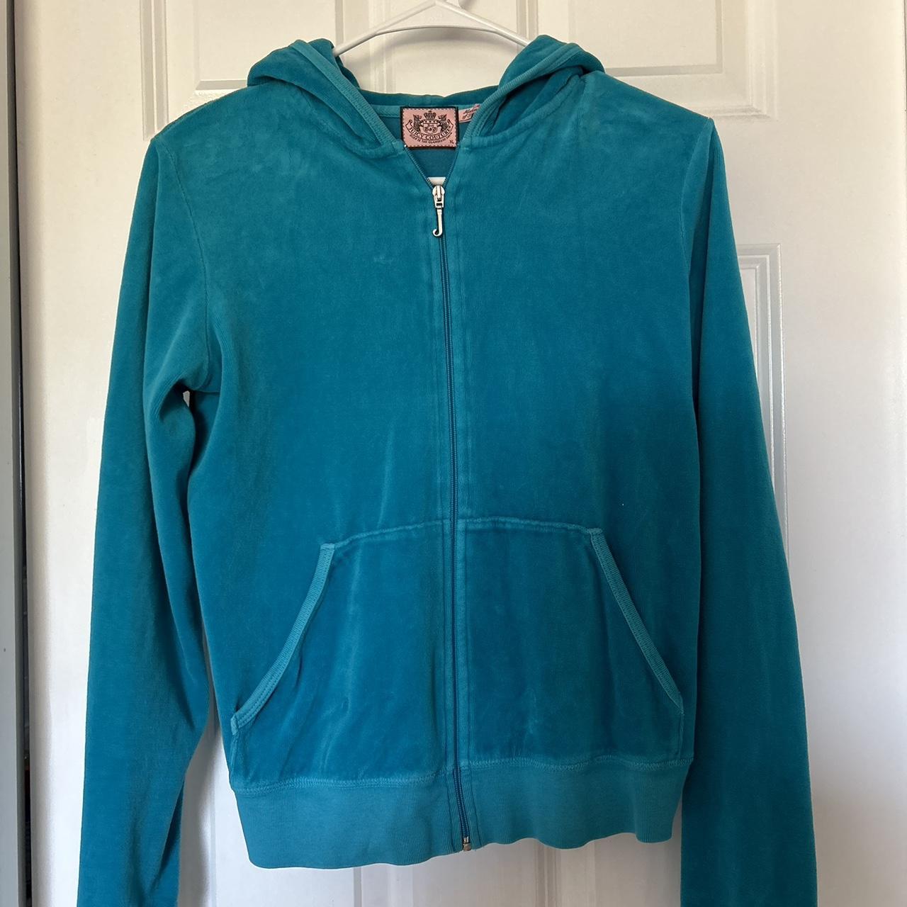 super cute teal/ blue juicy couture tracksuit top! - Depop