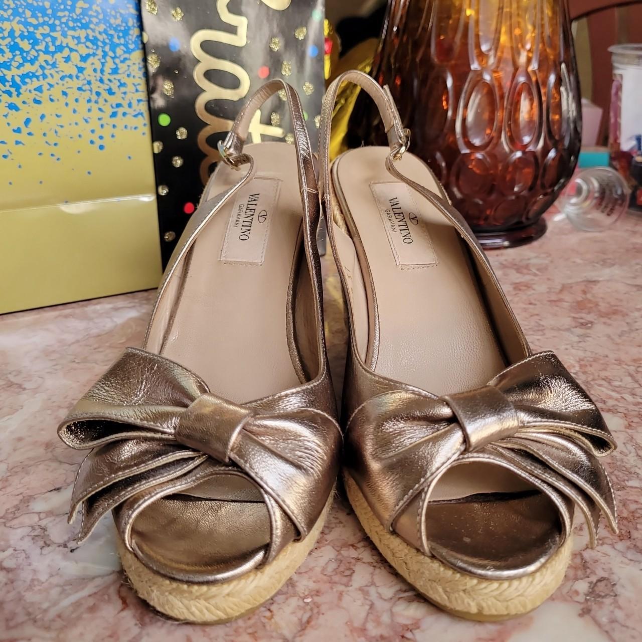 Valentino Gold Bow Pumps Size 37