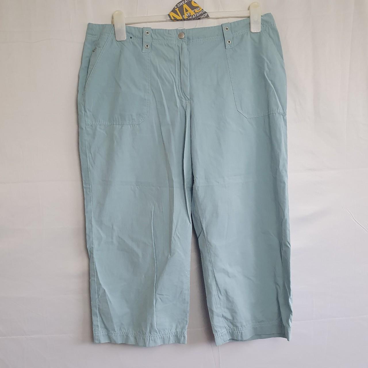 light blue y2k cargo below knee shorts maine size... - Depop