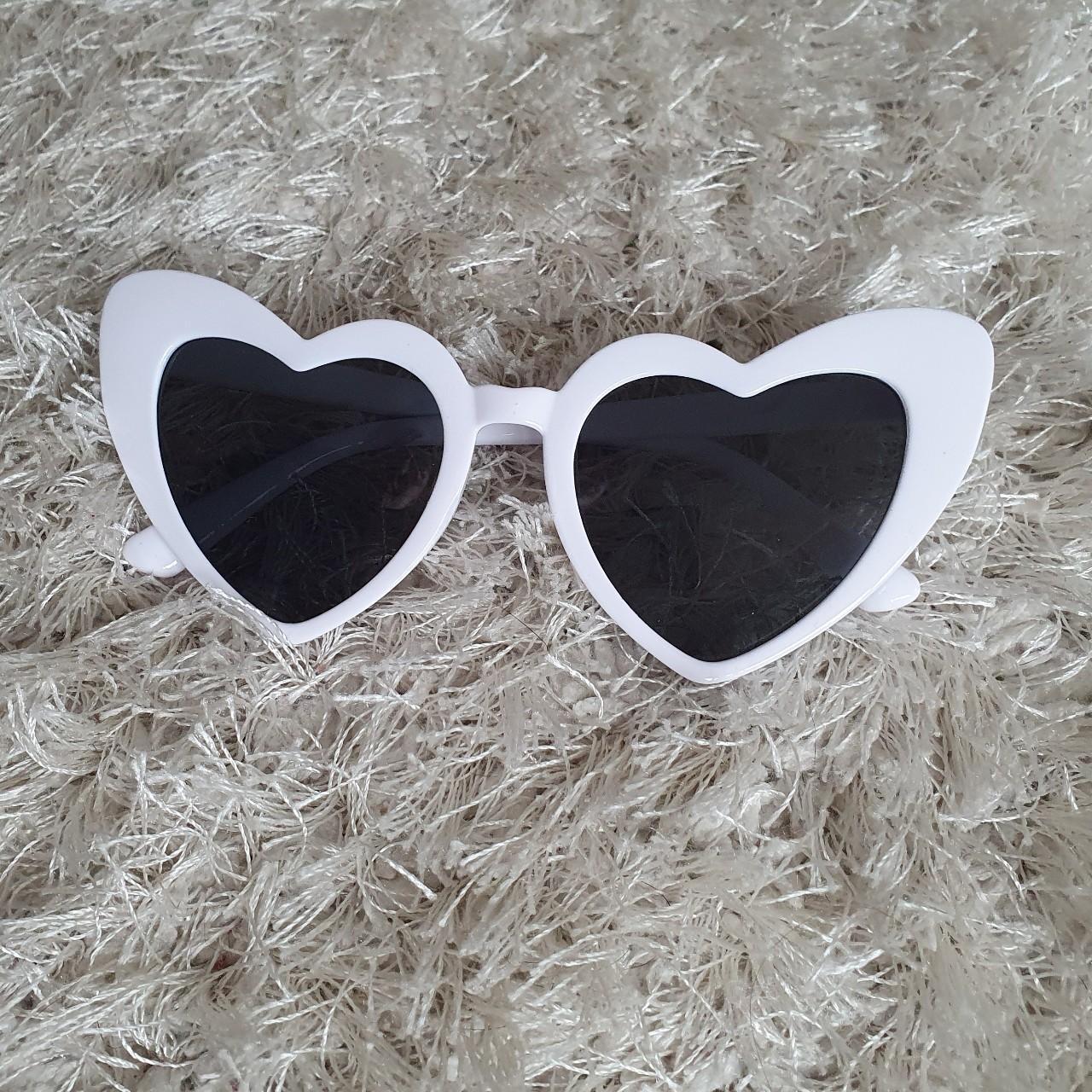 White heart sunglasses Unbranded Brand new Posted... Depop