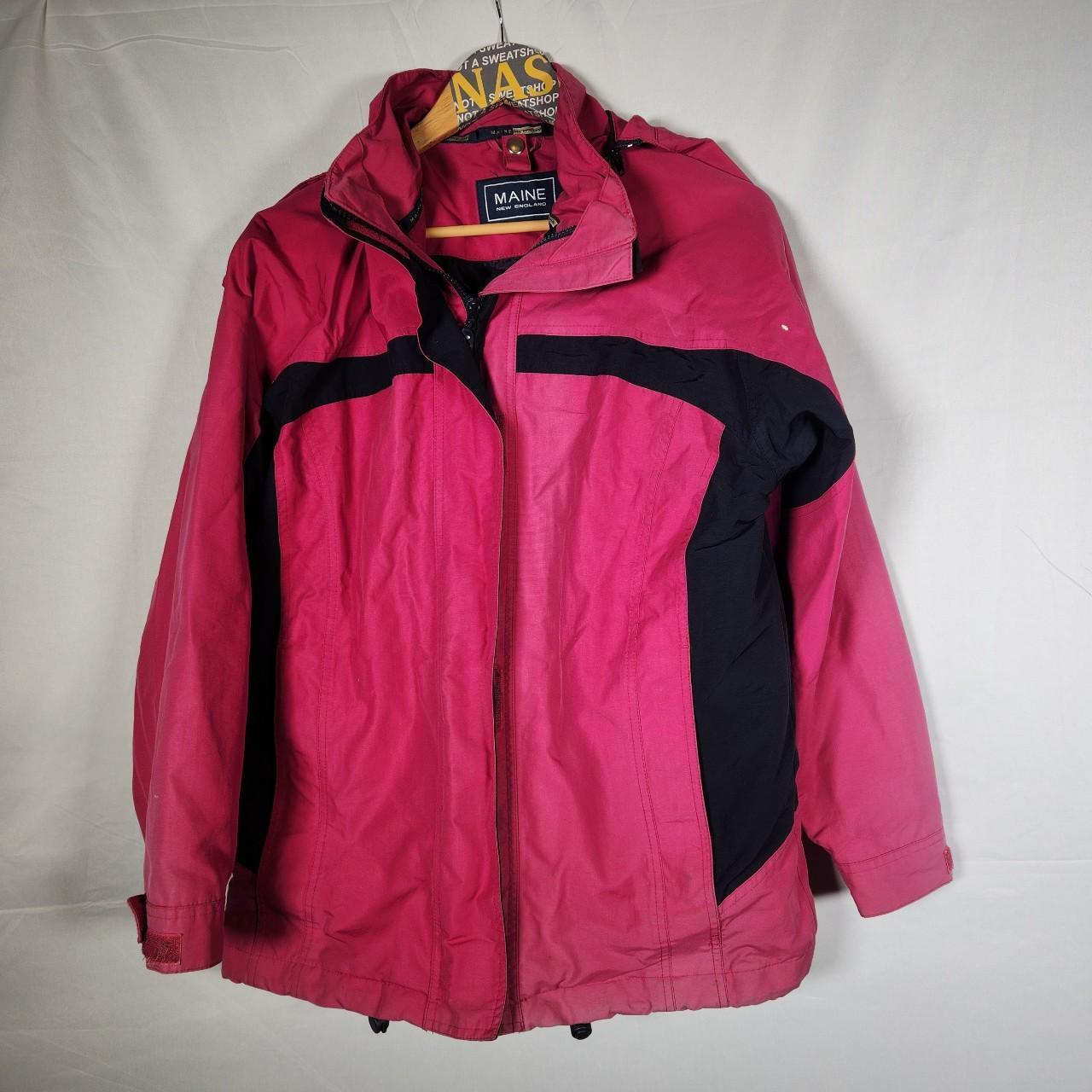 pink maine rain jacket size 14 posted 2nd class Depop