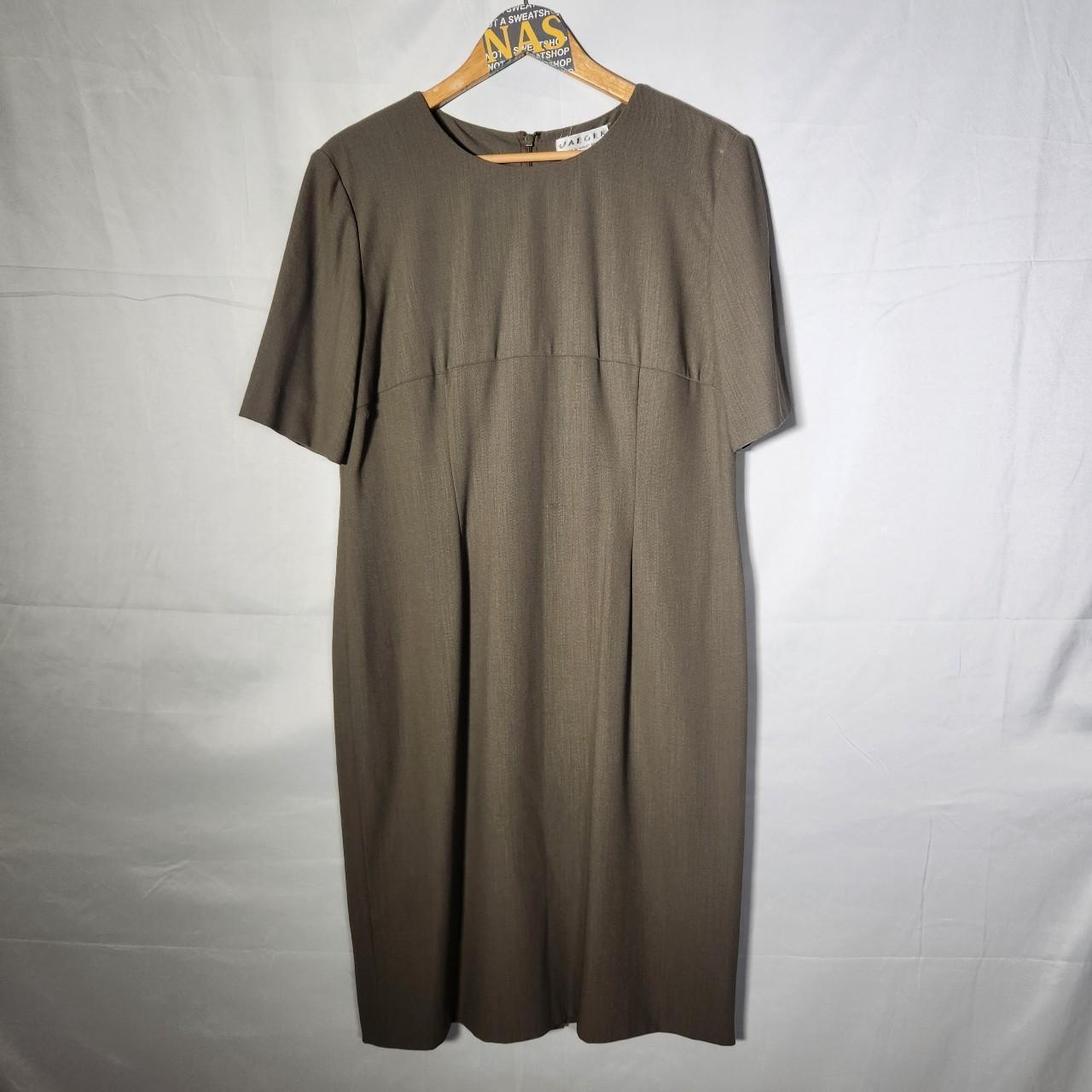 vintage grey wool tunic jaeger dress size 16 pit Depop