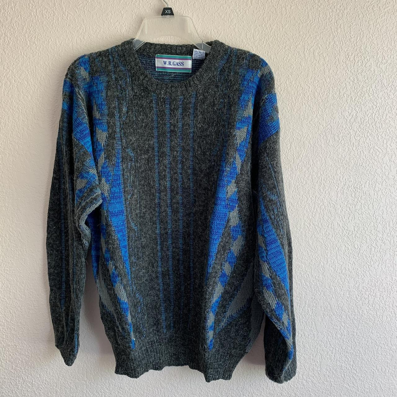 Women's Blue and Grey Jumper | Depop