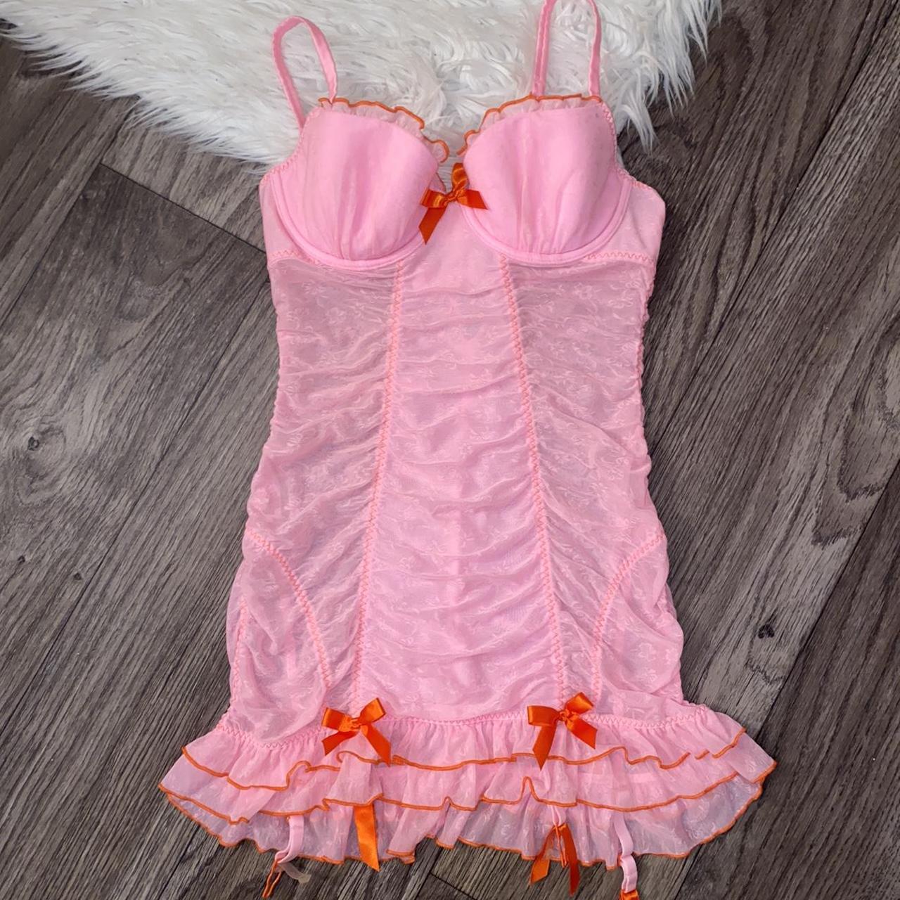 Small S Victoria's Secret Sexy Little Things Corset Bustier Pink Satin and  Lace