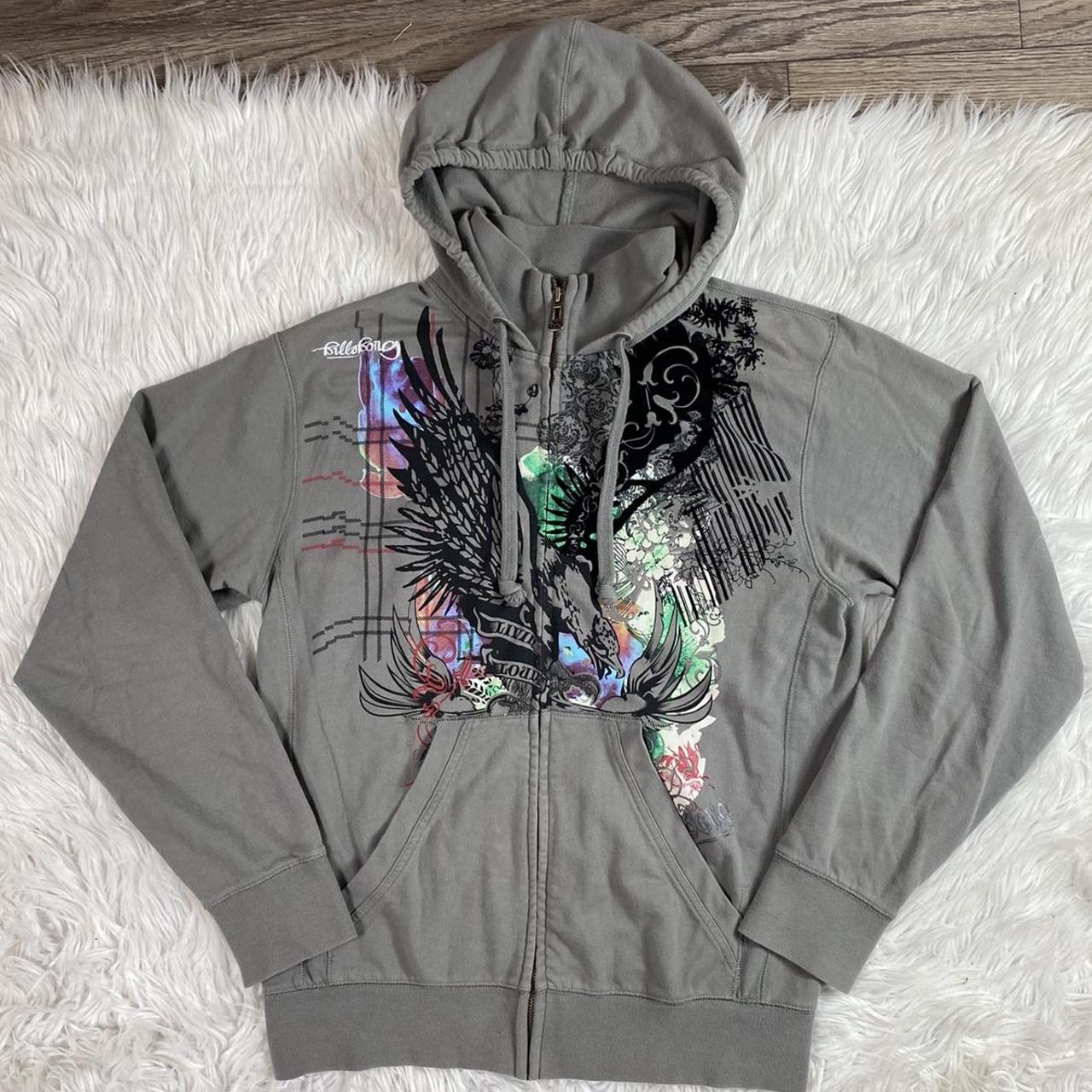 Cyber Y2k Graphic Zip Up early 2000s Billabong... - Depop