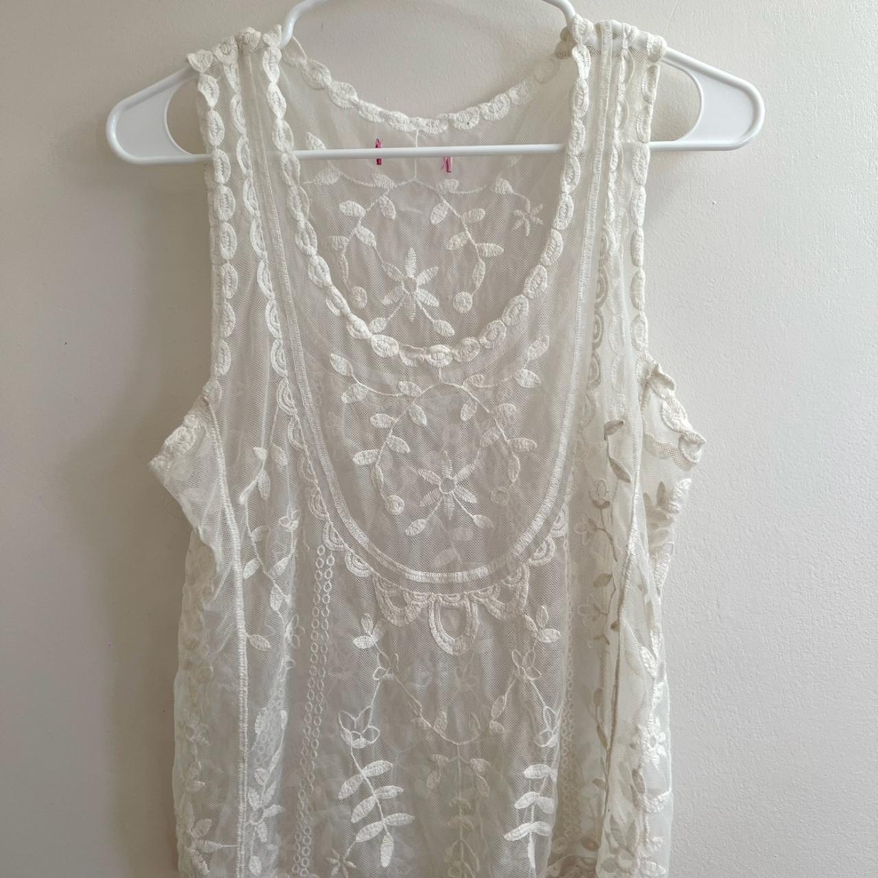 Lace see through tank Vintage Find, still in good... - Depop