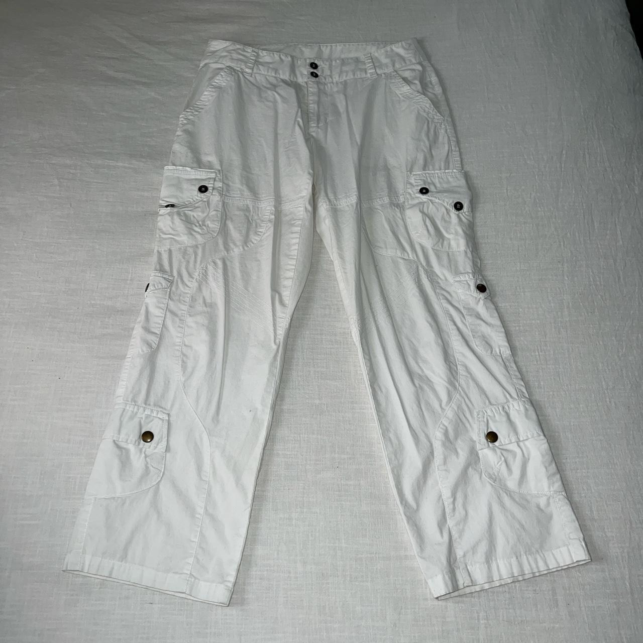 White cargo pants by threads Saks fifth Avenue Size... - Depop