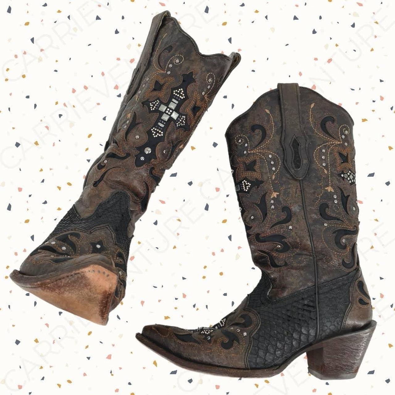 Black and hotsell brown corral boots