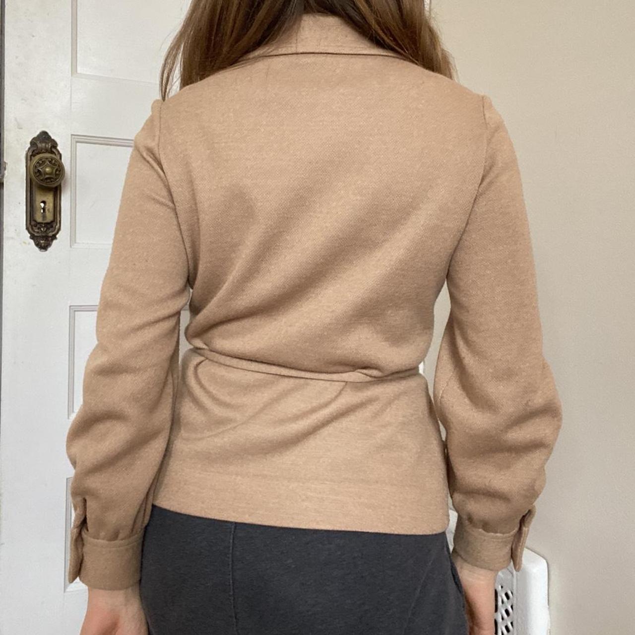 . 70s vintage dog ear collar button up jacket Thick... Depop