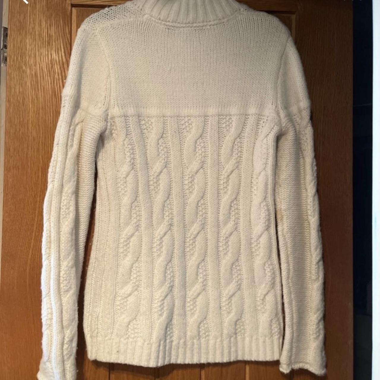 Crew clothing white knit jumper Please note small... - Depop