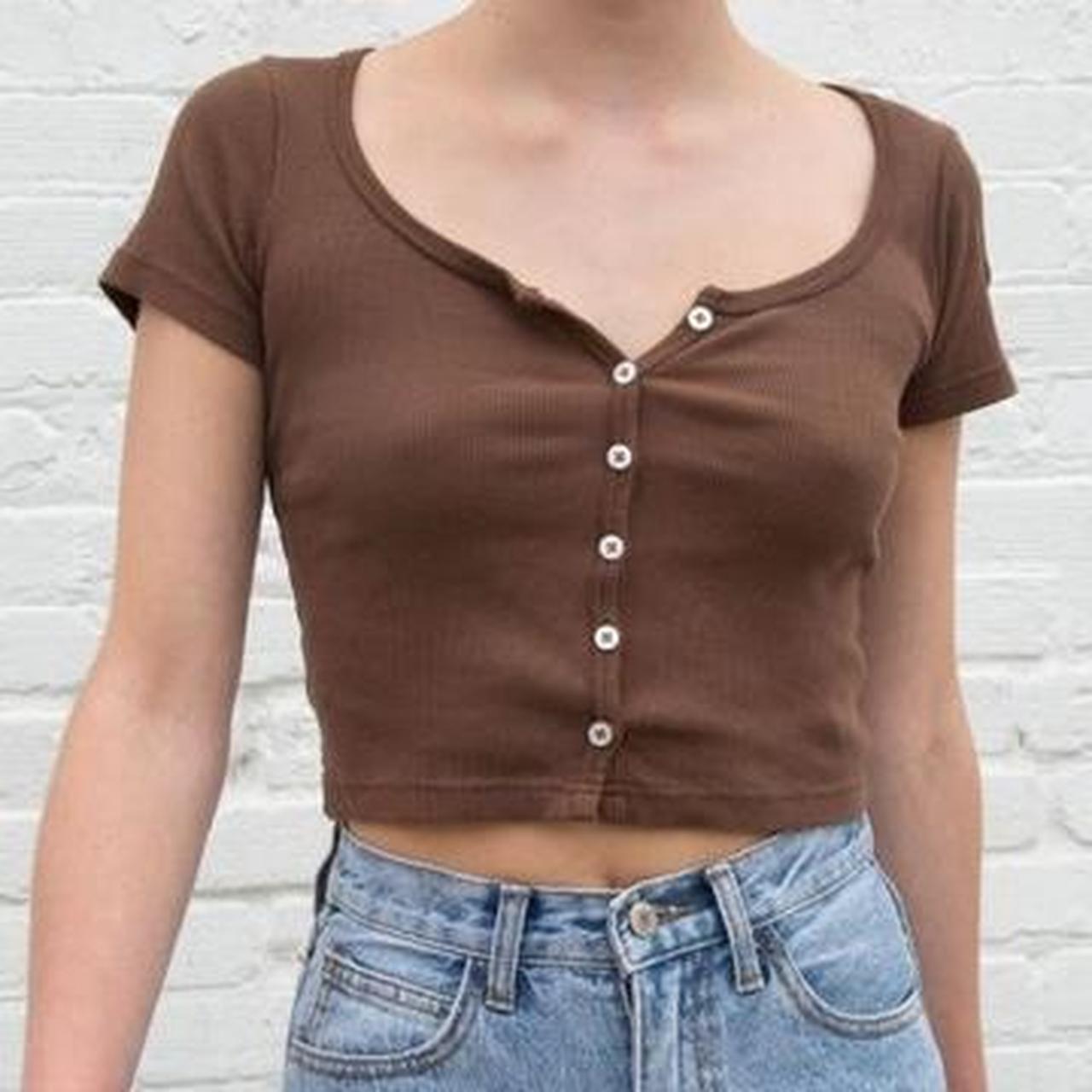 Brandy Melville Brown zelly crop top No... Depop