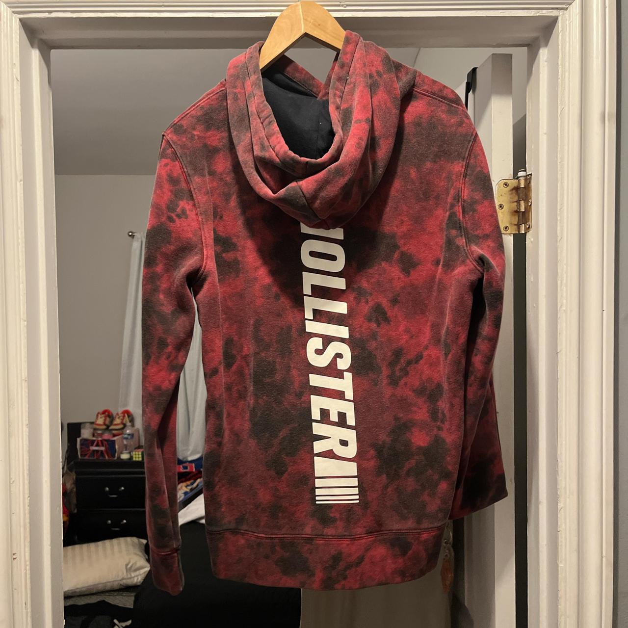 Red tie dye hollister hoodie discount
