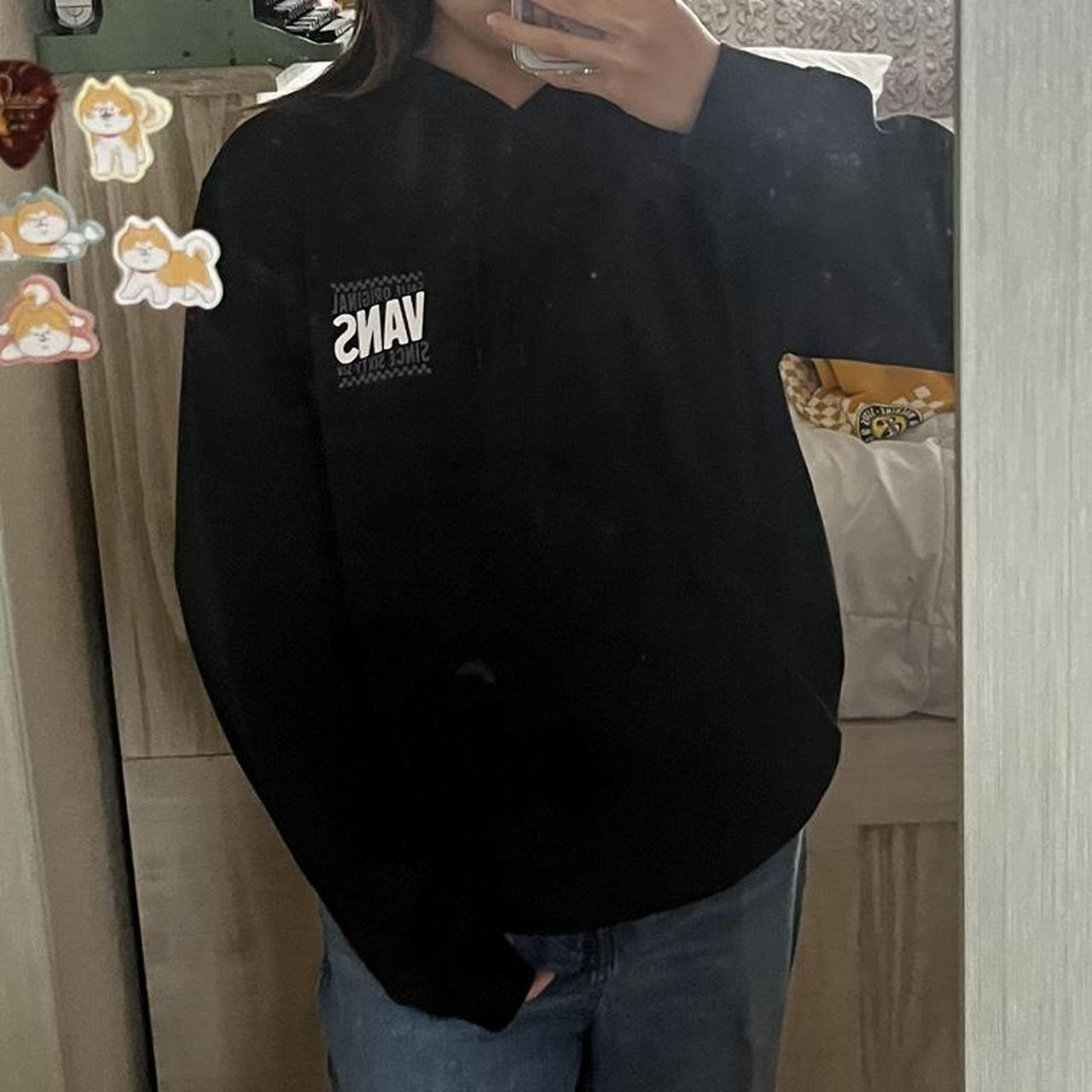 Vans Women's Black and White Jumper Depop