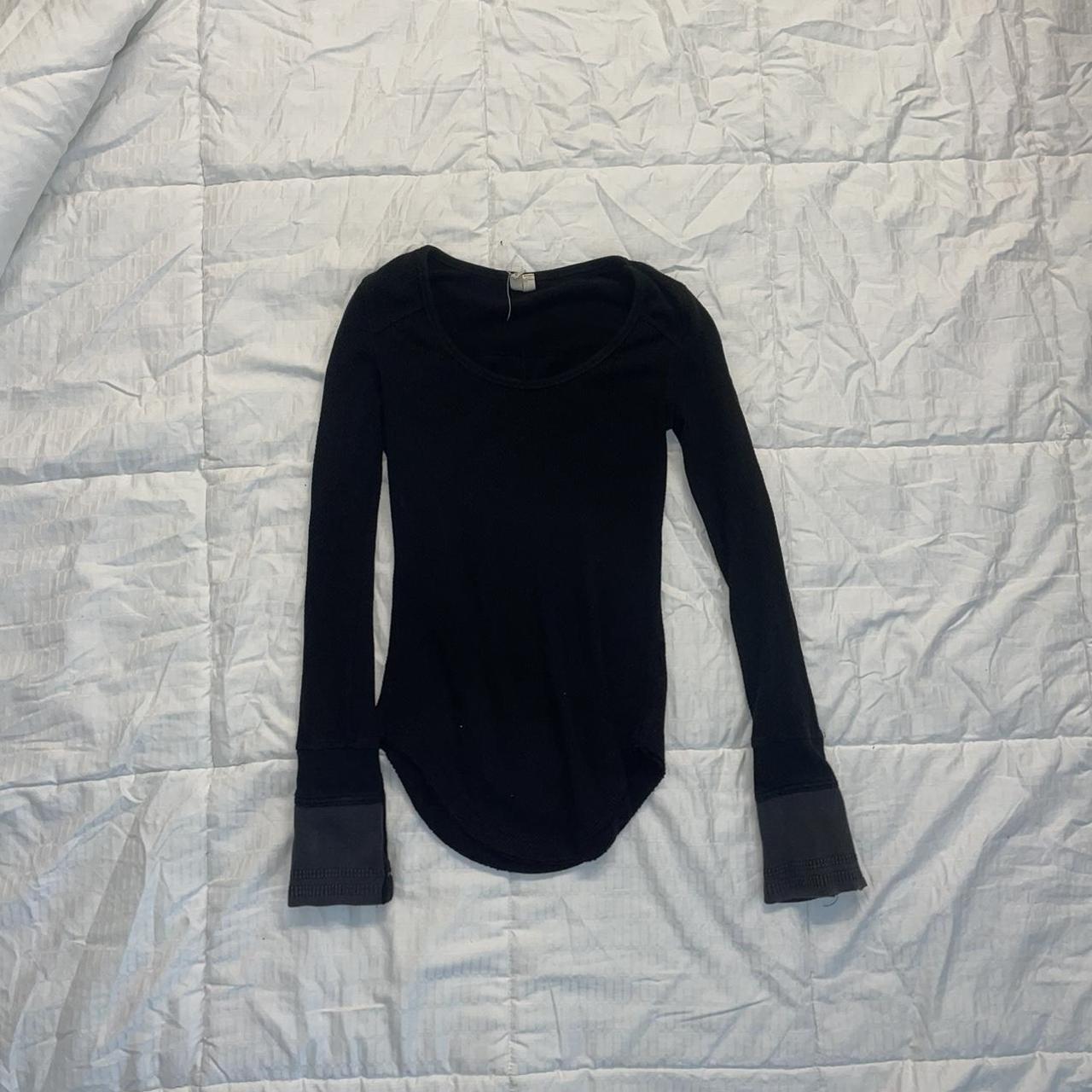 Free People Women's Black Blouse | Depop