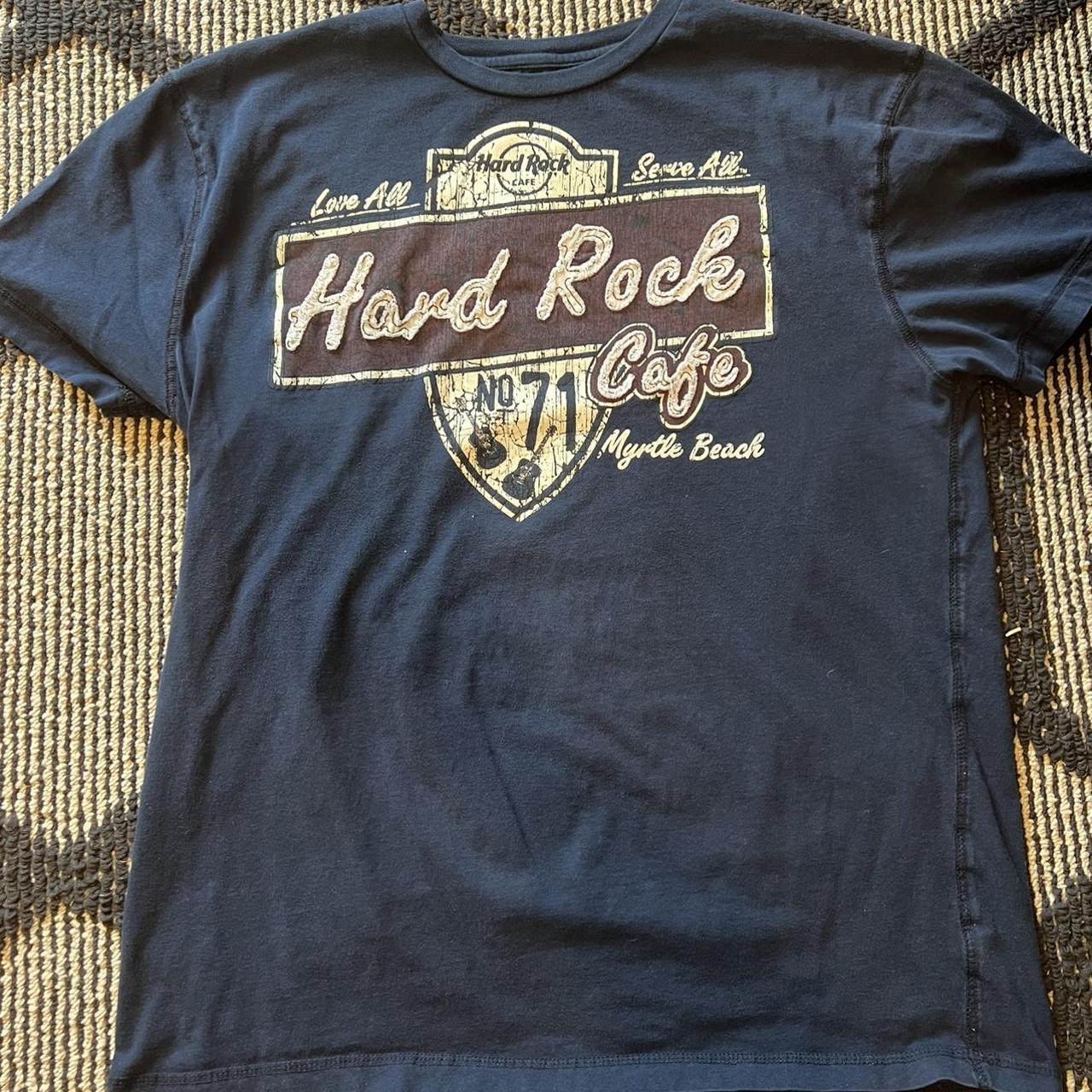 Hard Rock Cafe Men's Navy T-shirt | Depop