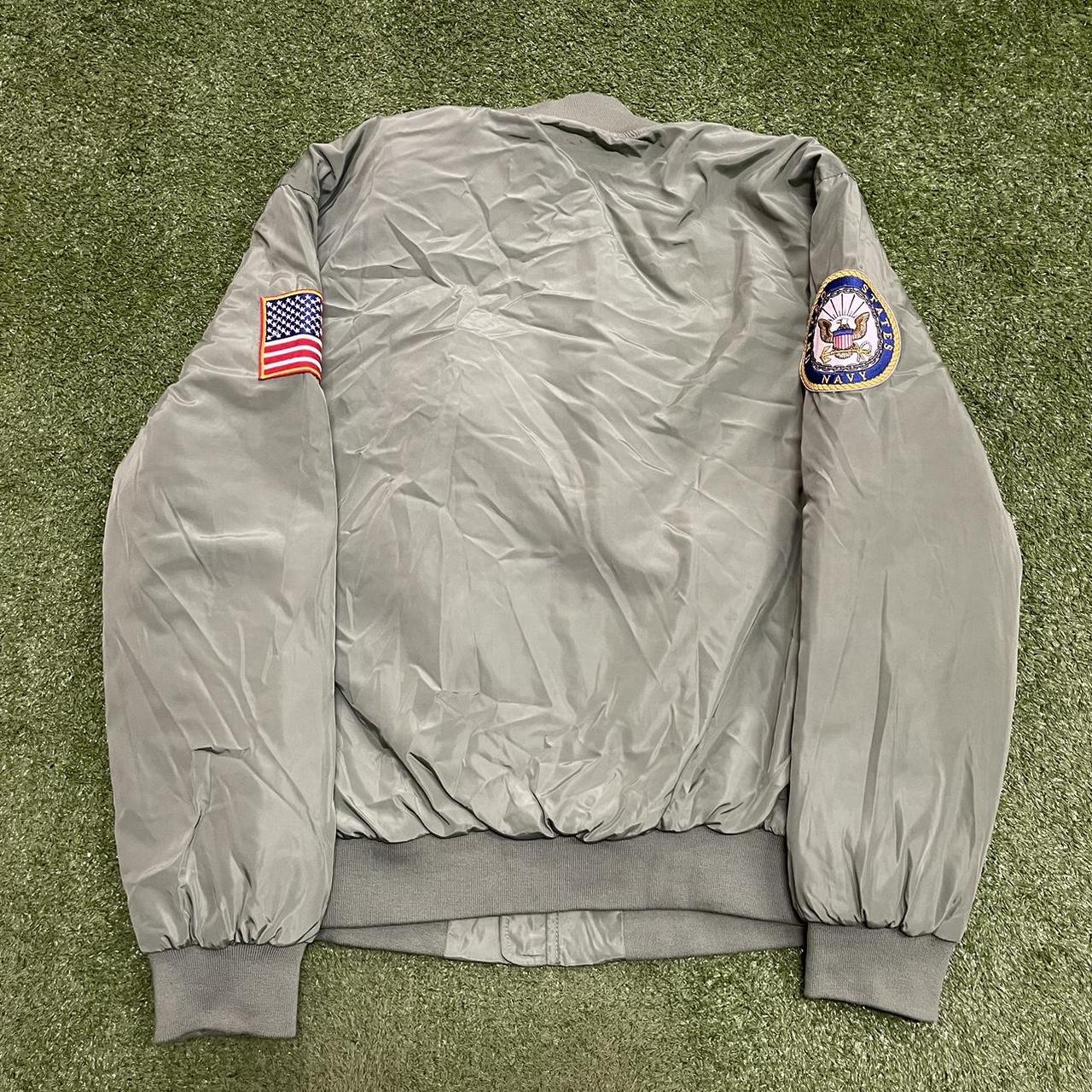 Top Gun Navy Bomber Nylon Jacket Width 23” Length... Depop