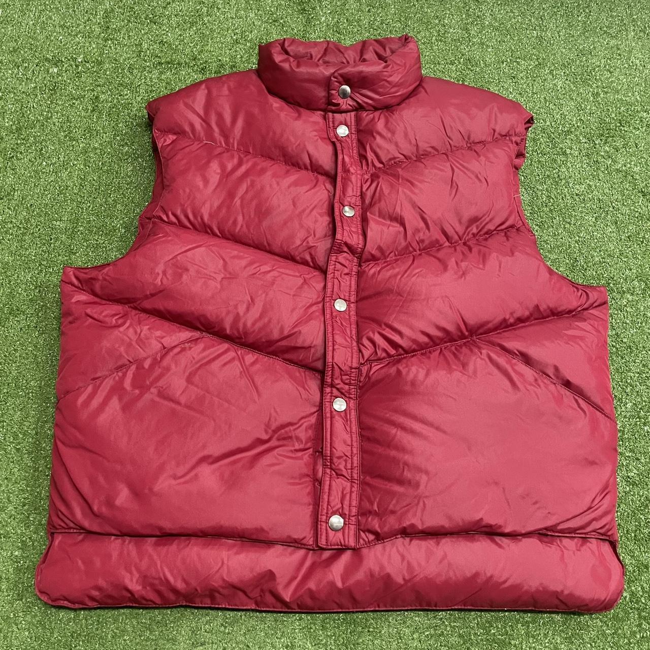 Vintage 80s Red Puffer Vest Width: 24.5” Length:... - Depop