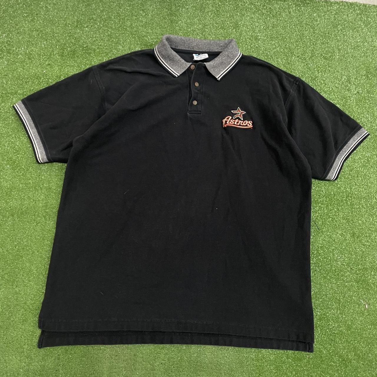 Houston Astros Shirt Mens XXL Black Polo Embroidered Logo MLB