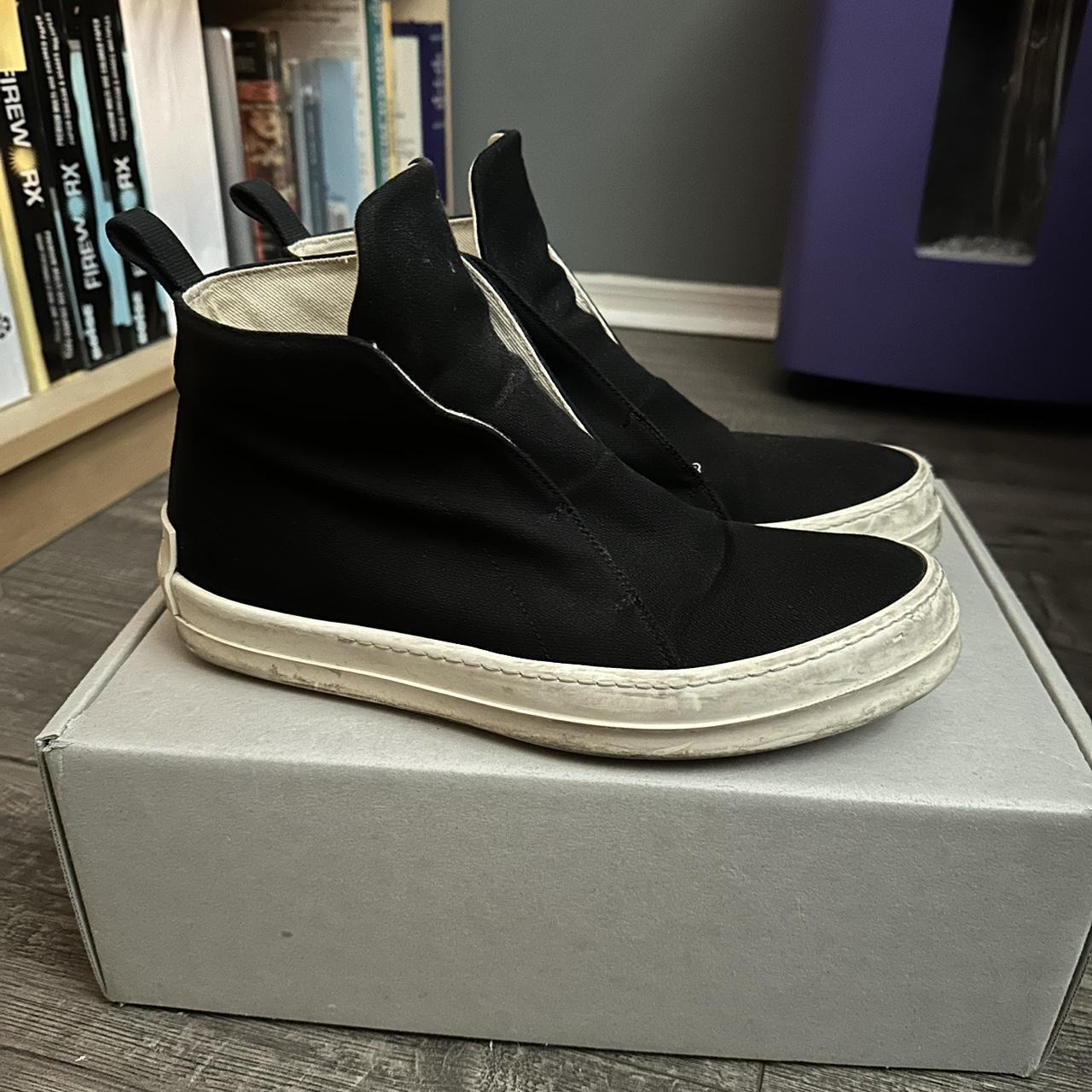 Rick Owens Men's Sneakers - Black - US 10 – Black & white Rick Owens DRKSHDW slip …