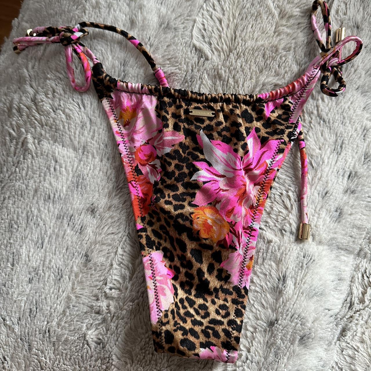 Victorias Secret Floral Cheetah Bikini Set Depop