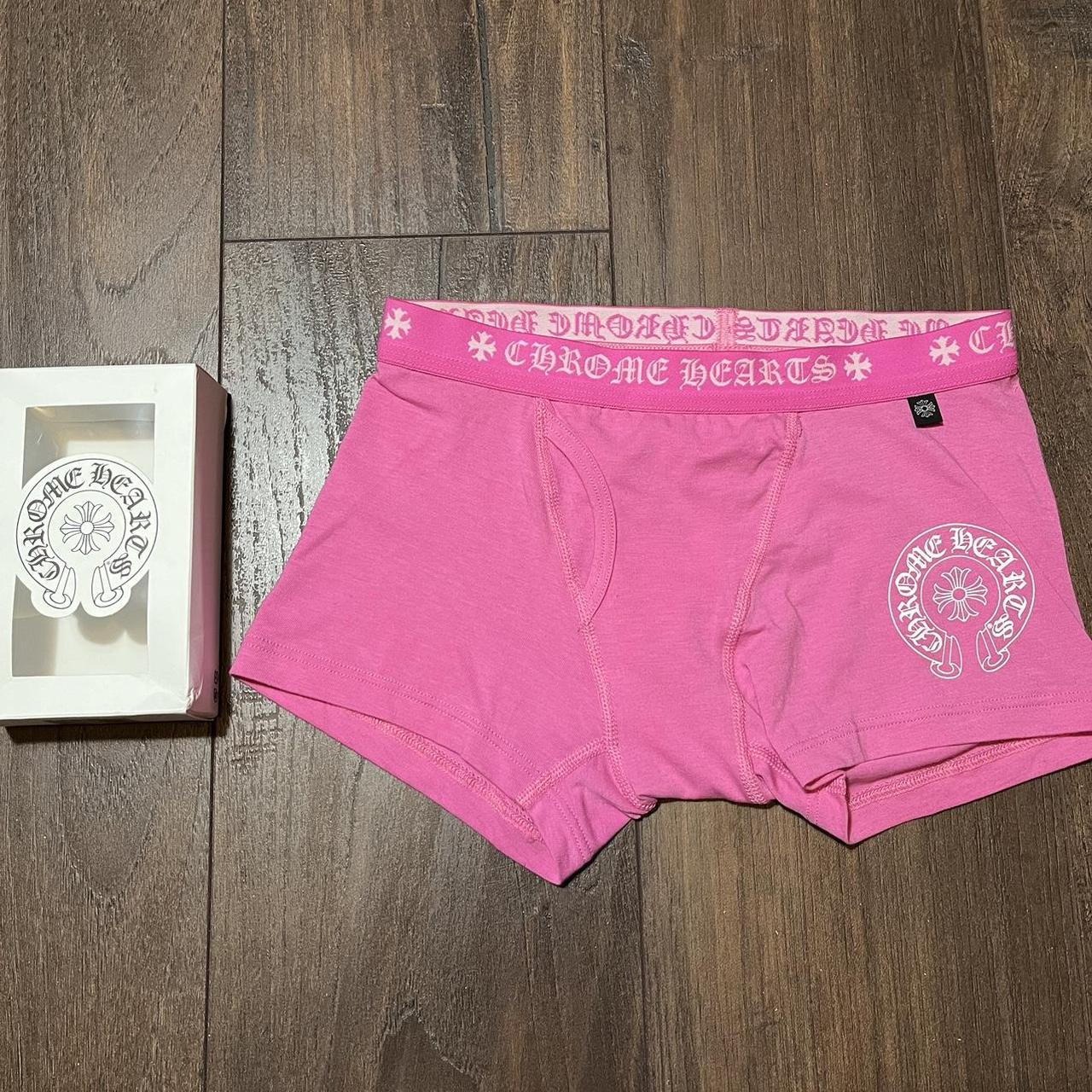 chrome hearts pink boxer shorts Chrome hearts women - Depop