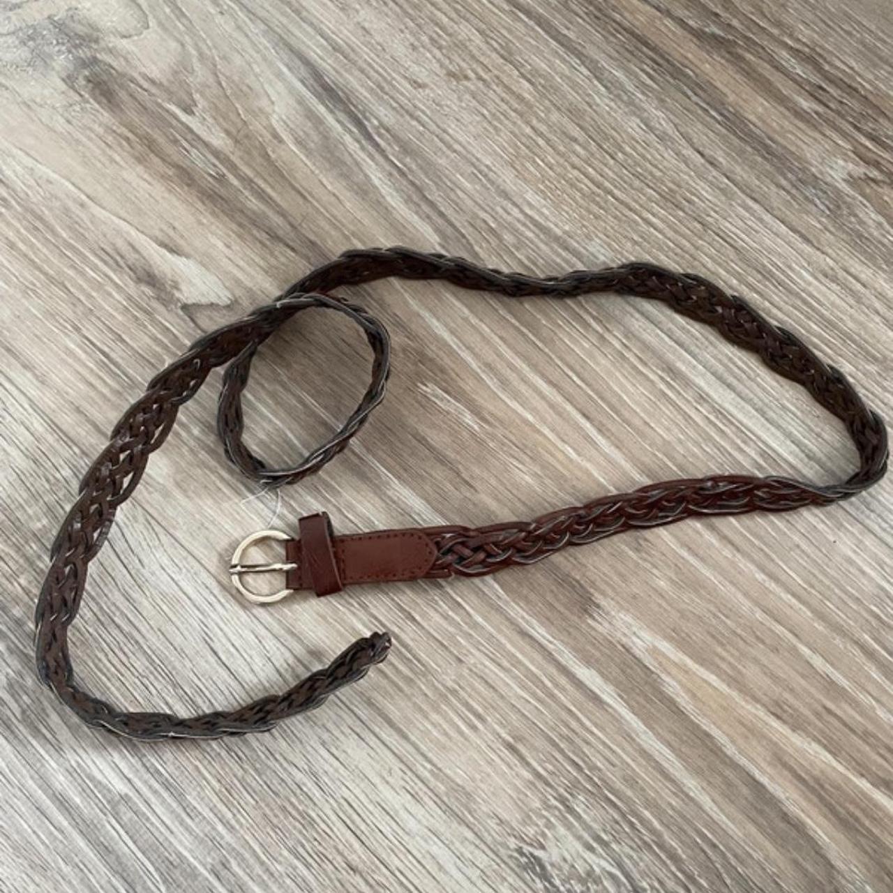Primark brown woven faux leather belt. Never worn.... - Depop