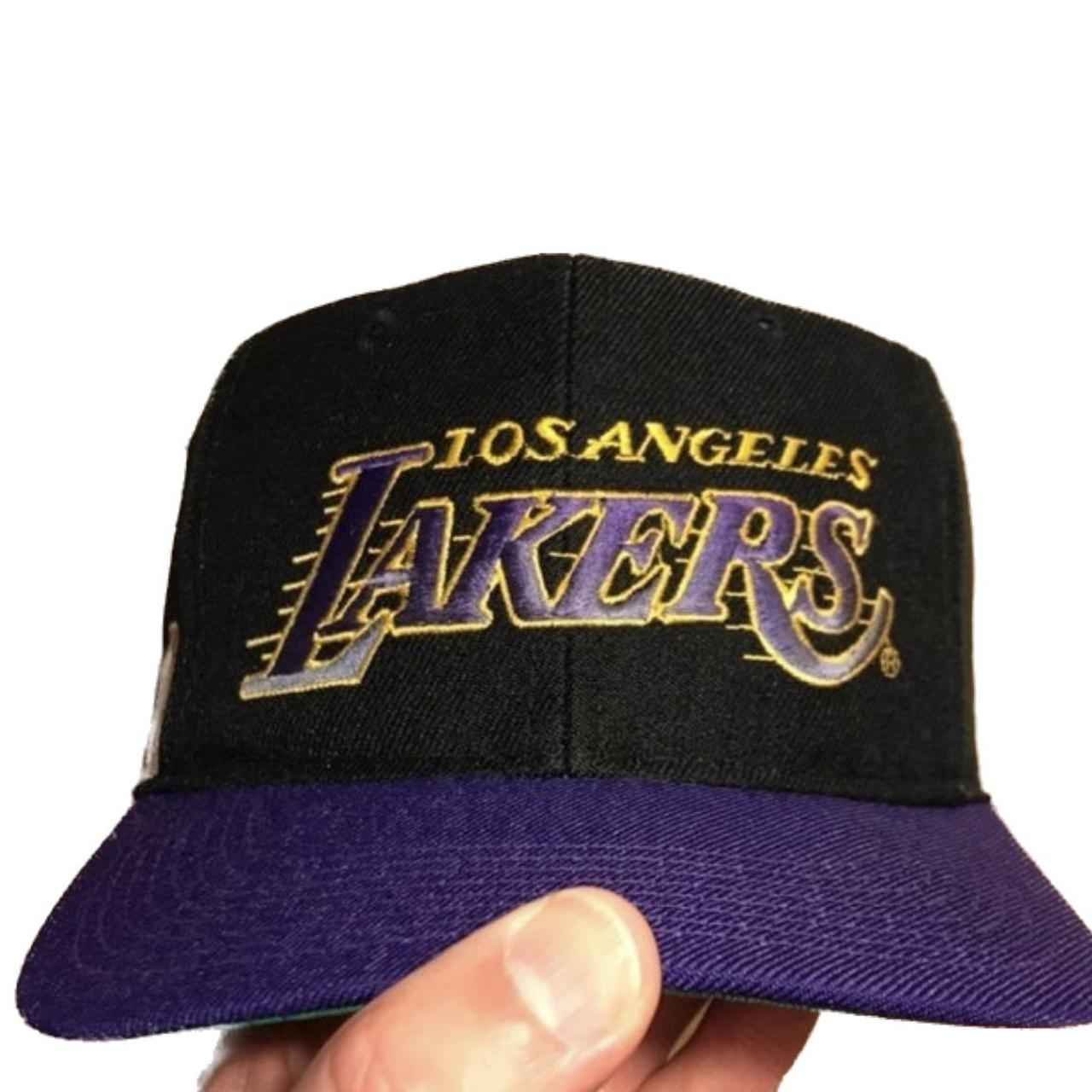 Rare two toned vintage LA Lakers script by Sports   Depop